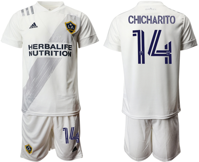 Men 2020-2021 club Los Angeles Galaxy home #14 white Soccer Jerseys